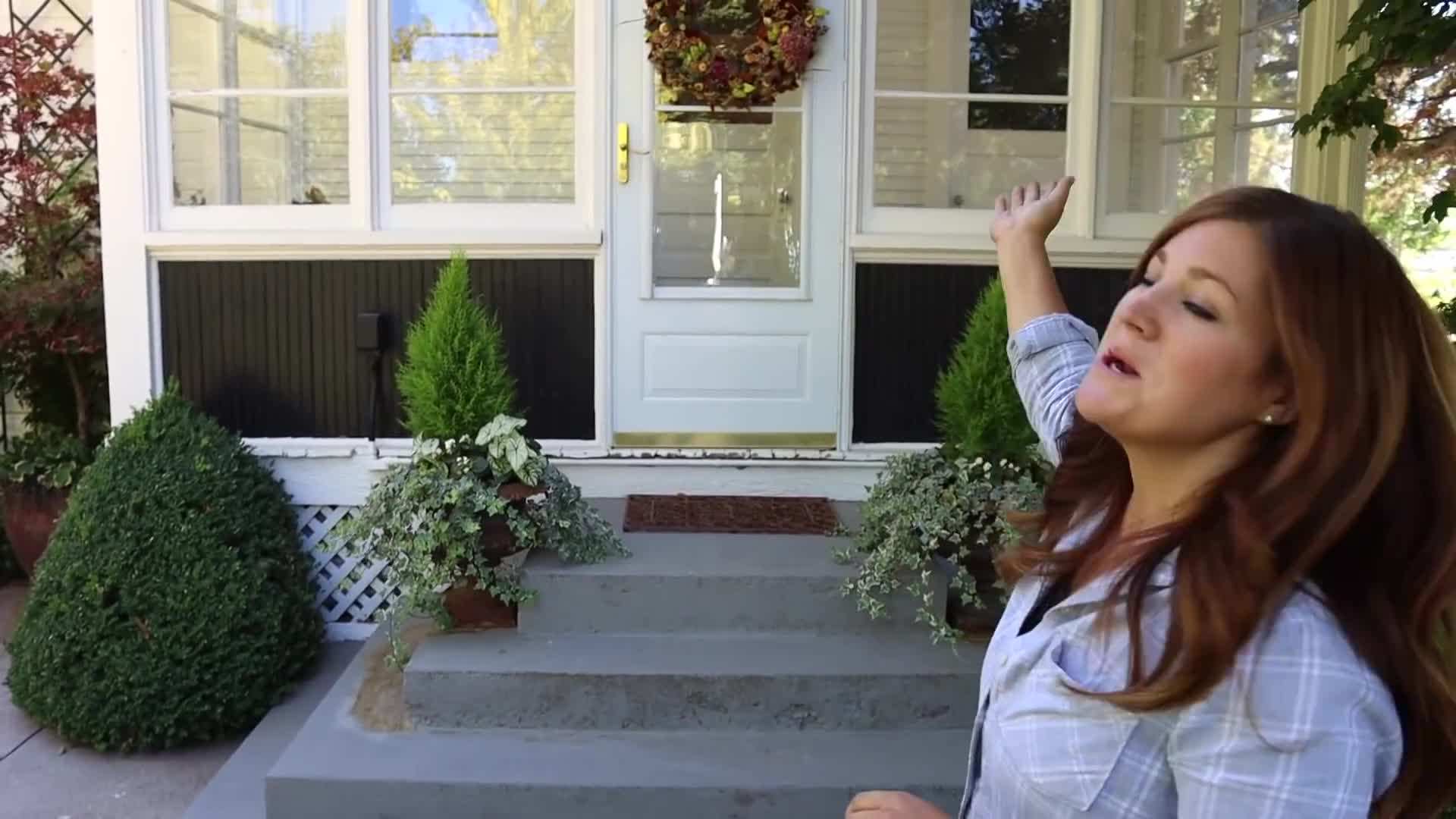 Finished Wreath on Sun Porch Door