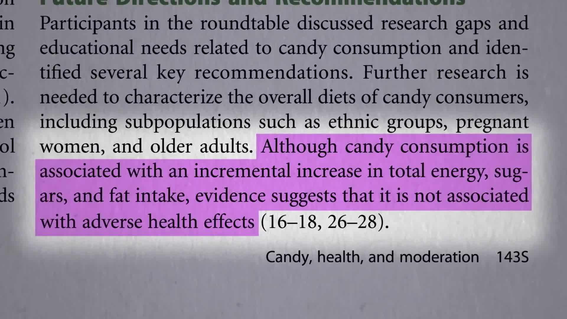 Candy Consumption and Health Effects