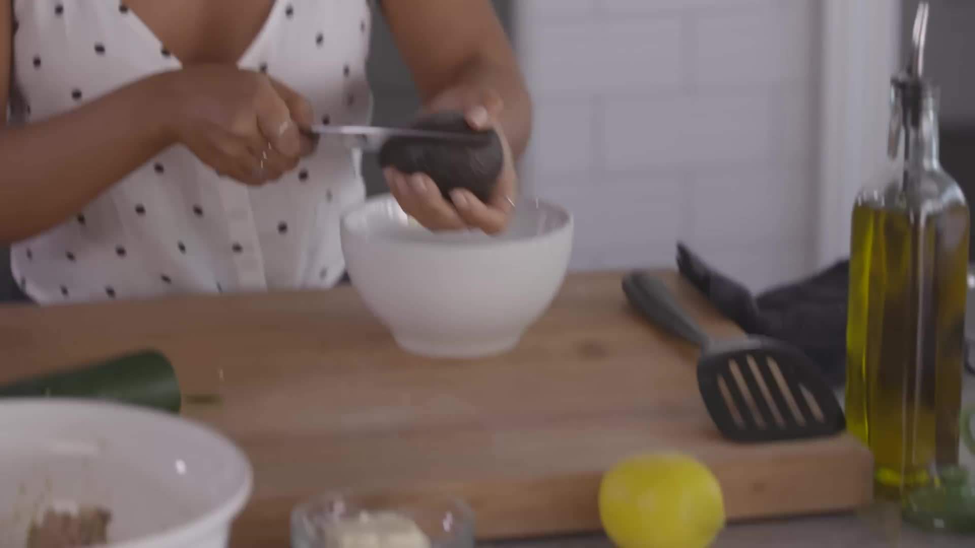 Making the avocado spread