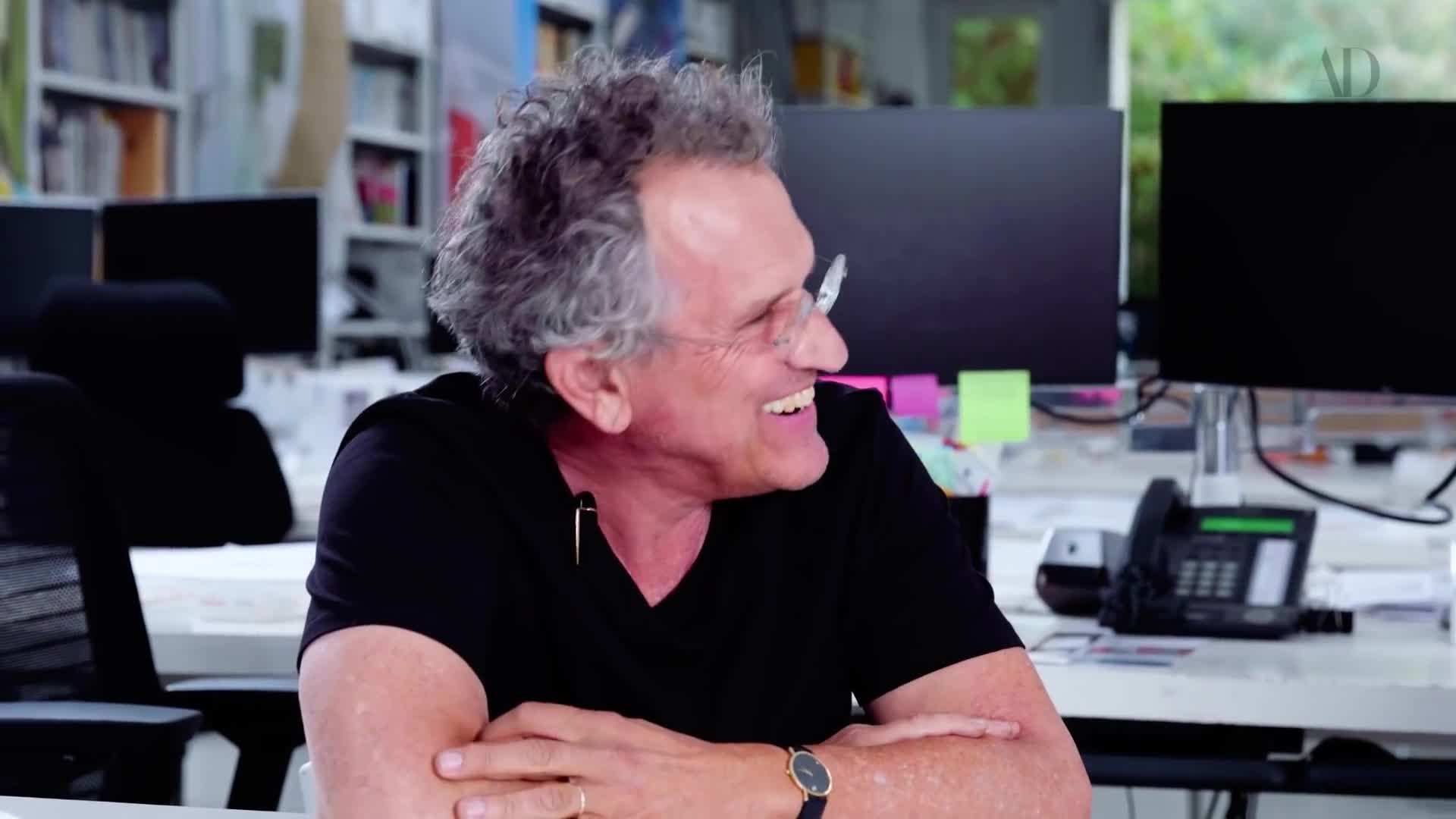 All-Glass House with Flashing Lights