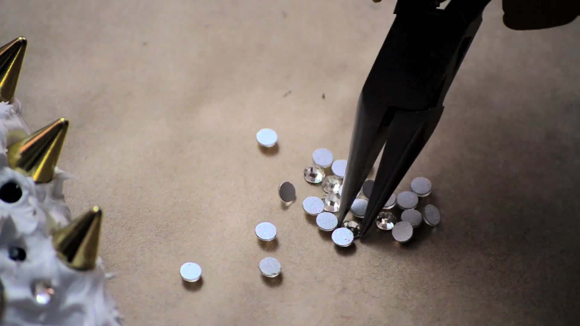 Adding rhinestones for extra sparkle