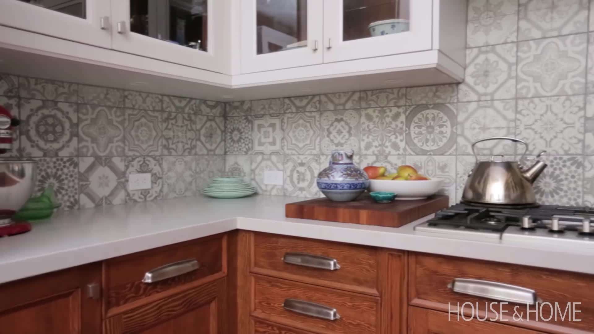 Personalized Touches: Green Sink and Ceramic Backsplash