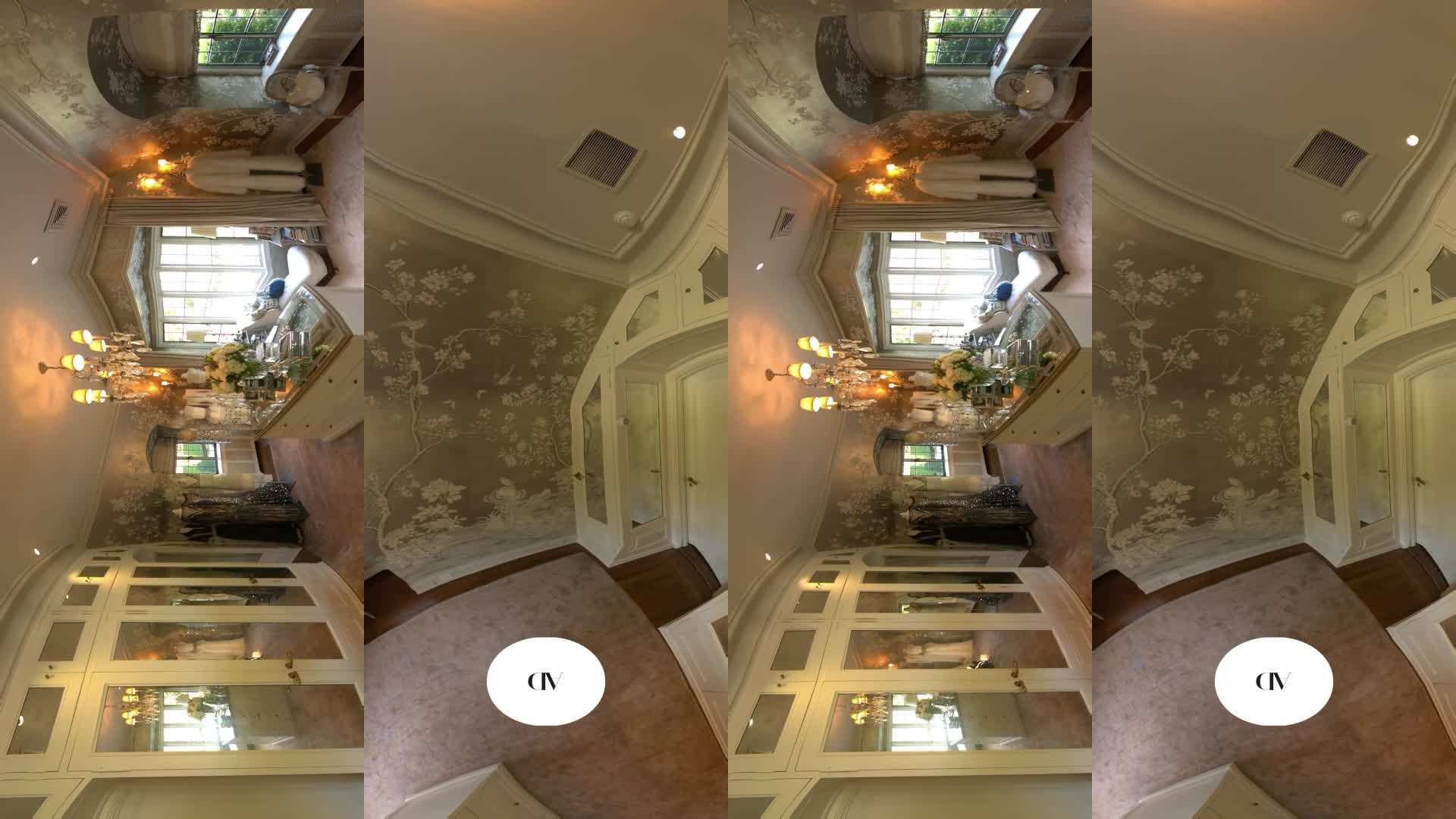 Dee's closet with vintage couture gowns