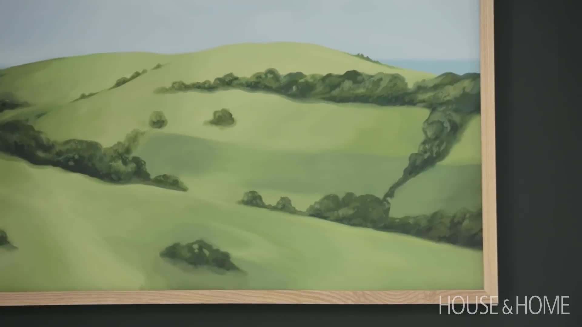 Custom Paintings in Blues and Greens for a Pop of Color