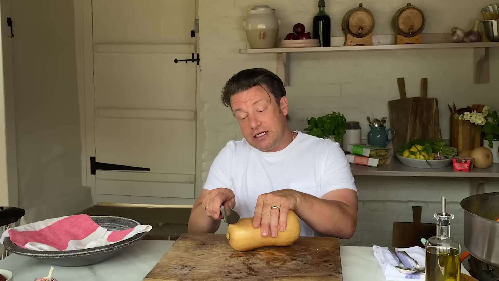 Preparing Butternut Squash for the Sauce