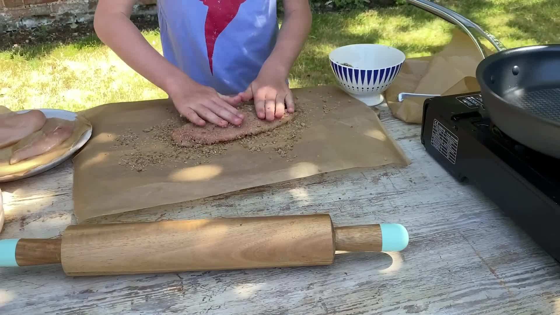Coating the Chicken with Breadcrumbs