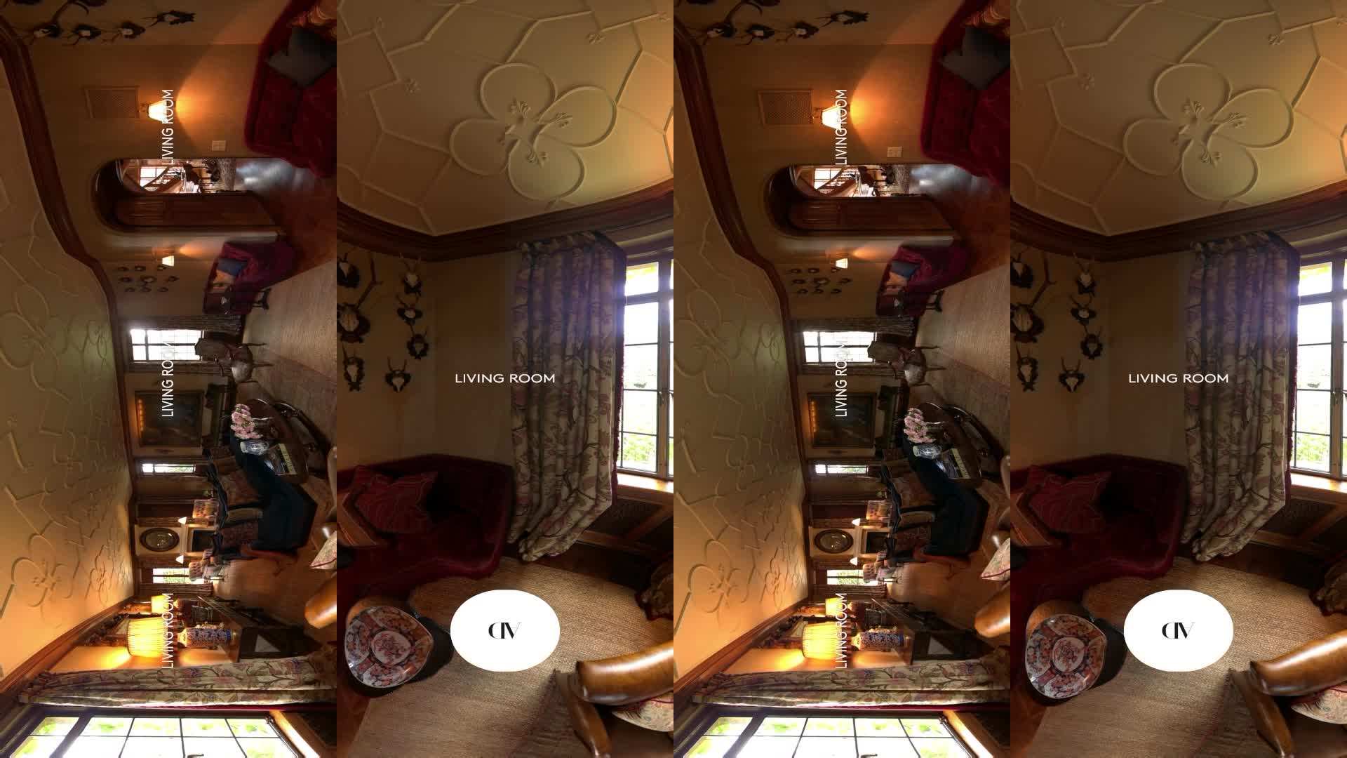 French fireplace and Dutch mirror in the formal living room