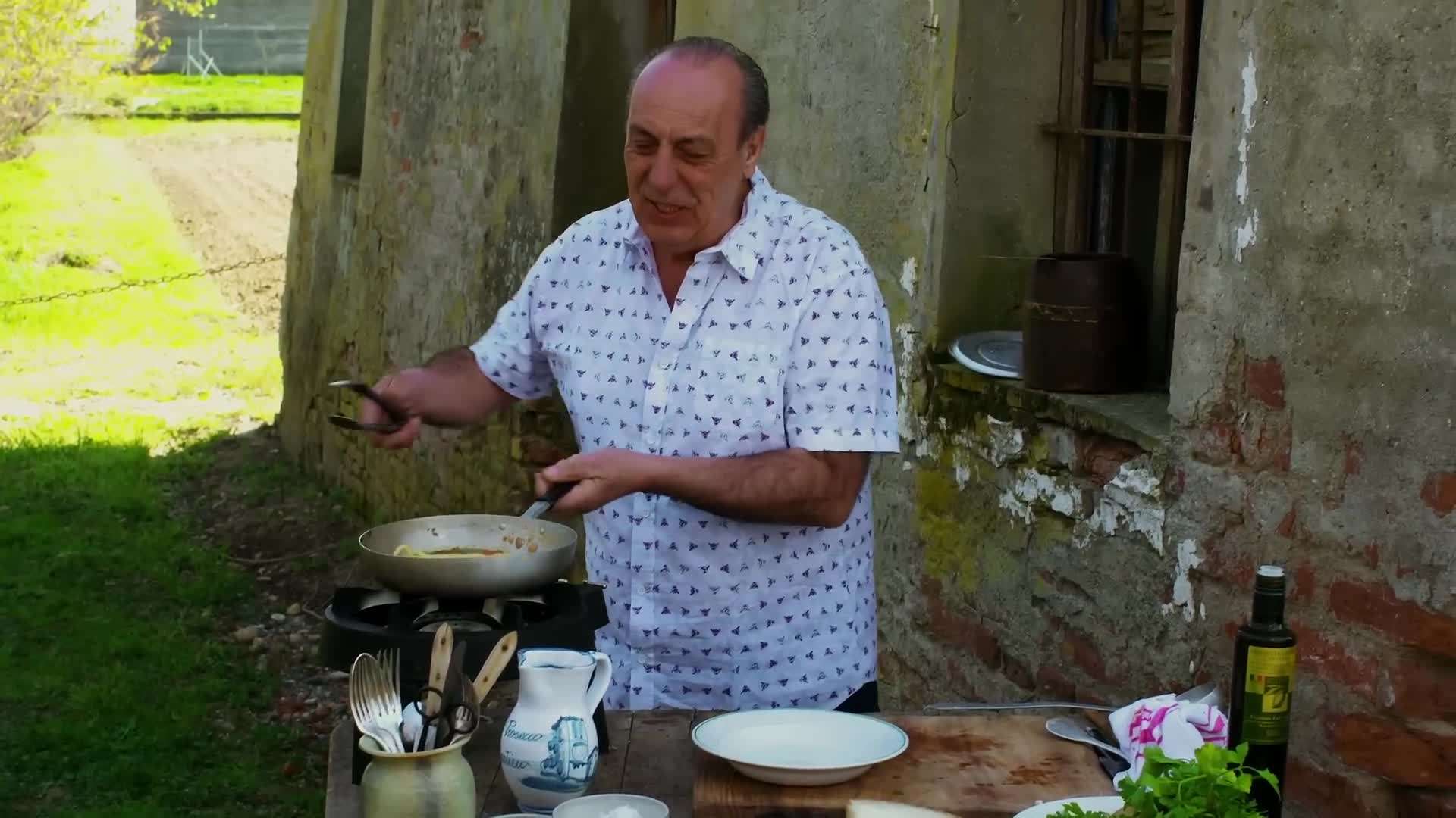 Pancetta Sizzling in Olive Oil: Building Flavor in the Dish