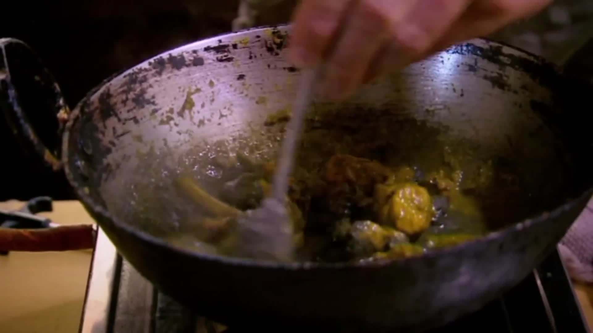 Fresh turmeric and coriander in green curry