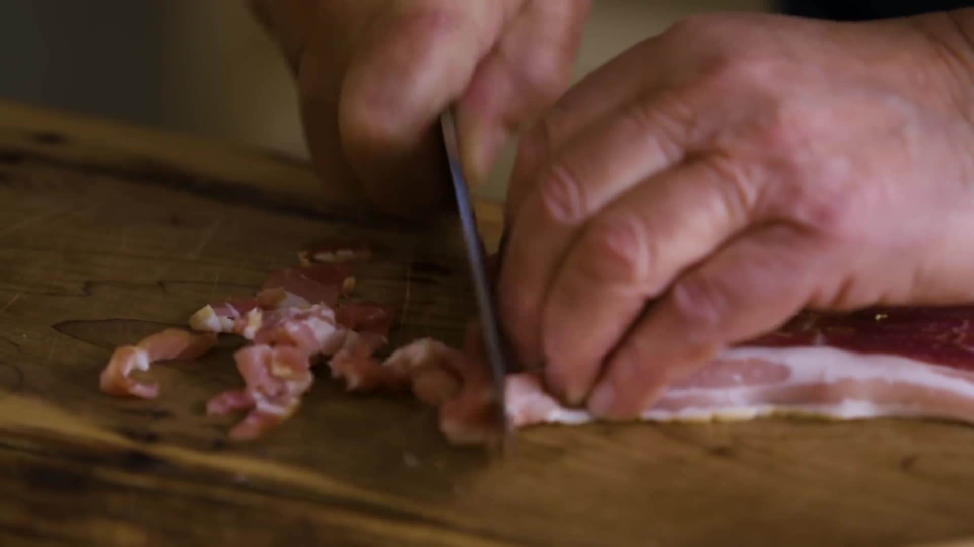 Crispy pancetta for added flavor