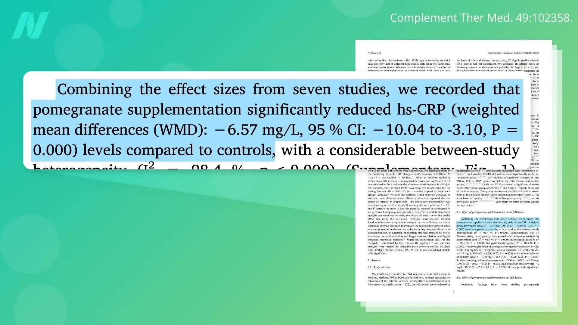 Meta-Analysis on Pomegranate Juice and Inflammation