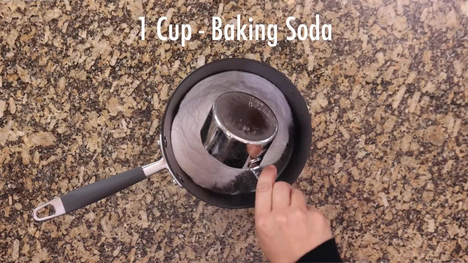 Mixing Baking Soda, Corn Starch, and Water