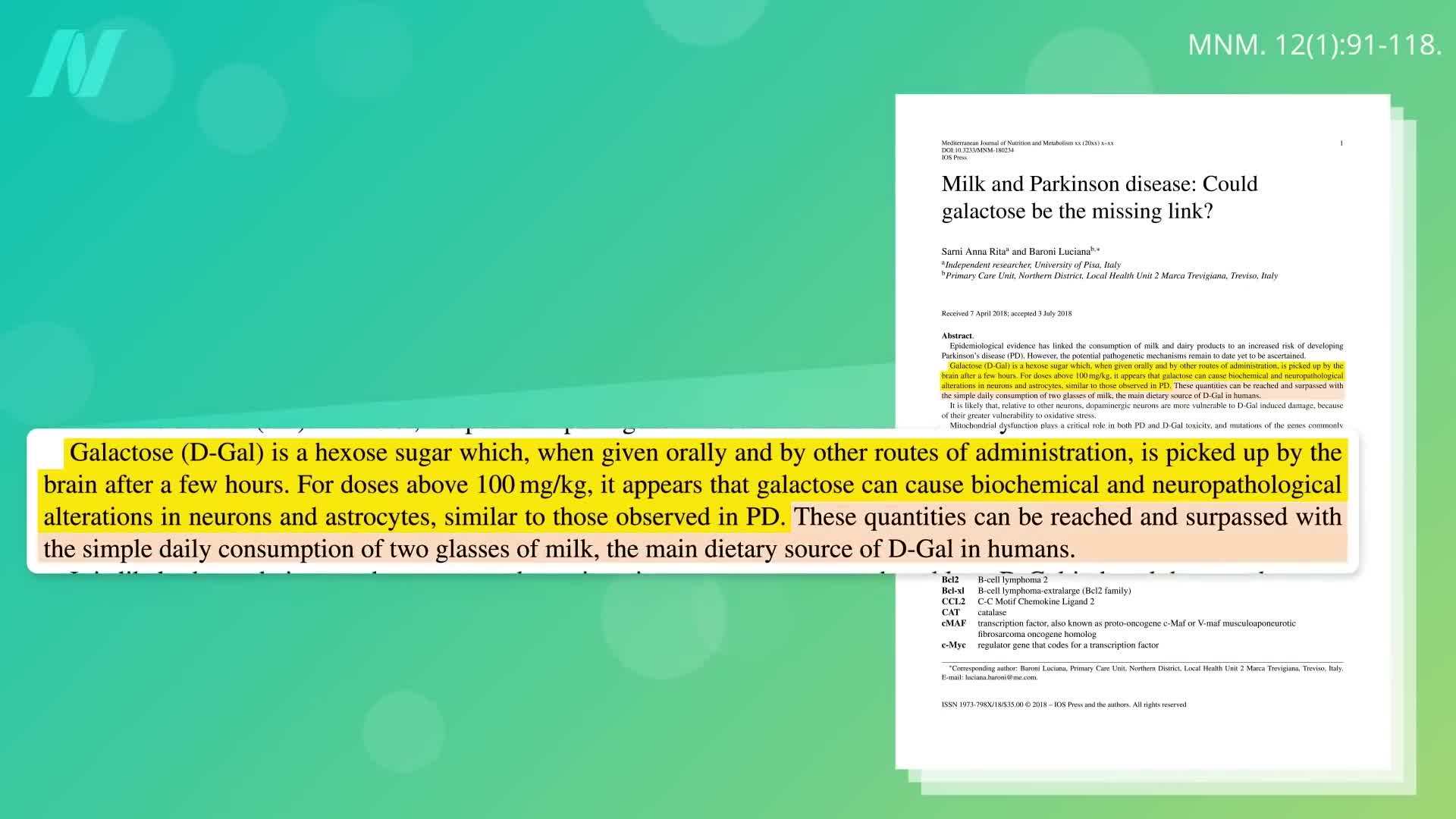 Galactose and Cognitive Decline