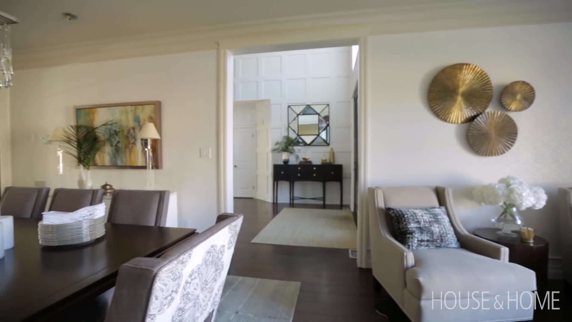 Dining Room Detail: Fabric Back Chairs