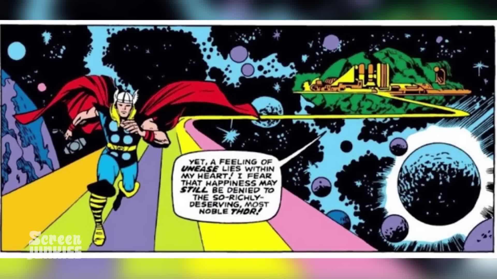 Colorful and vibrant cosmic setting in Thor: Ragnarok