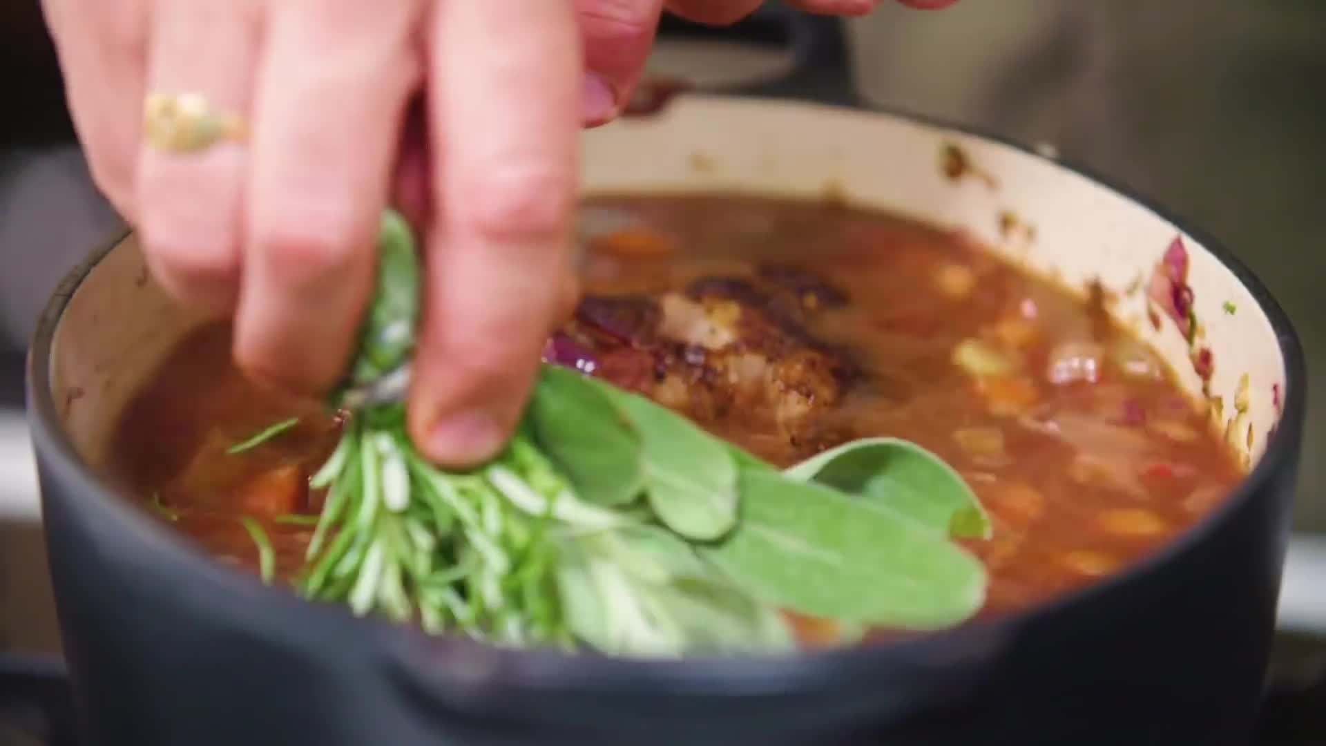 Tying Herbs with String for Infusion