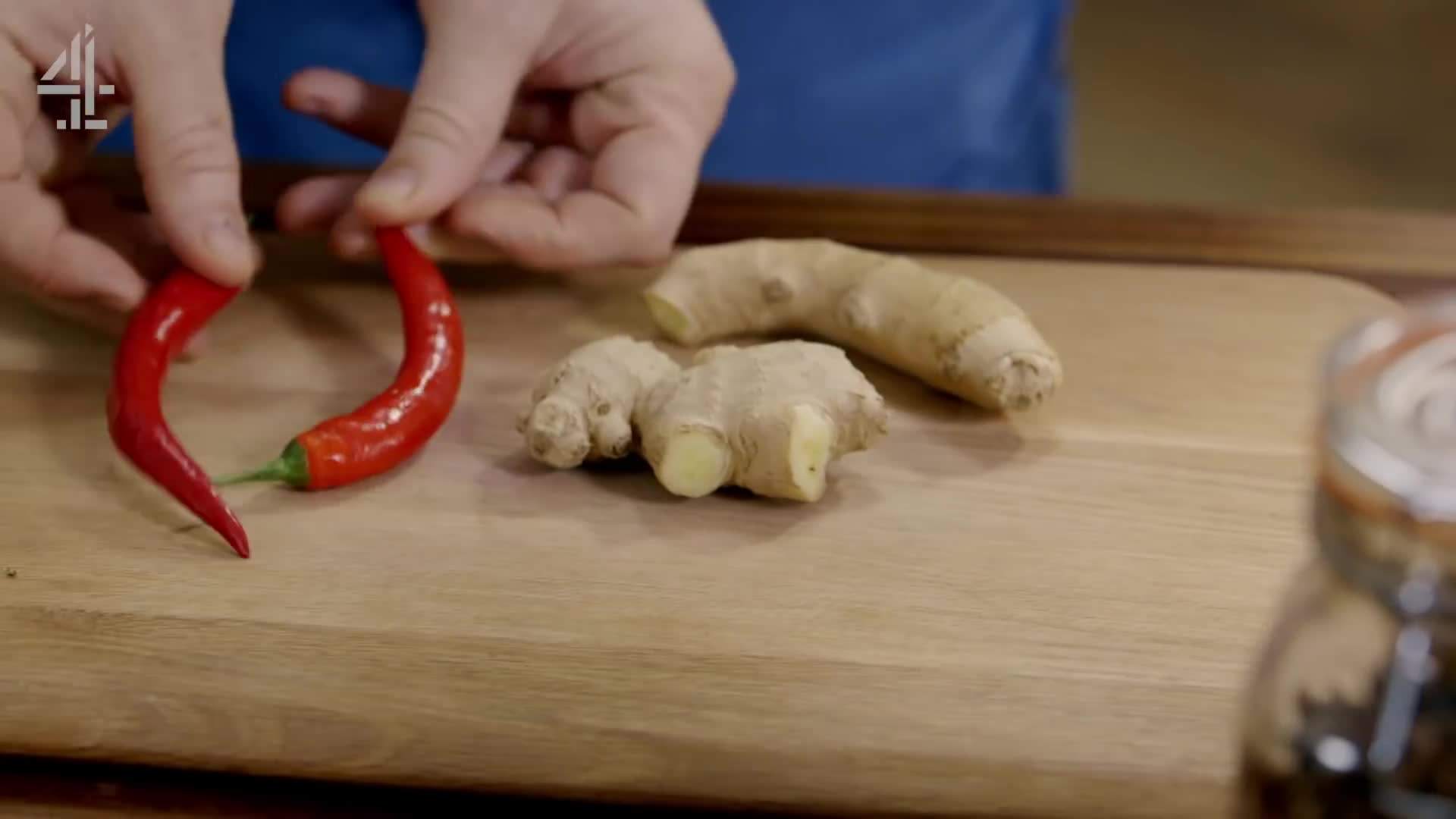 Creating Flavorful Broth with Ginger and Chilies