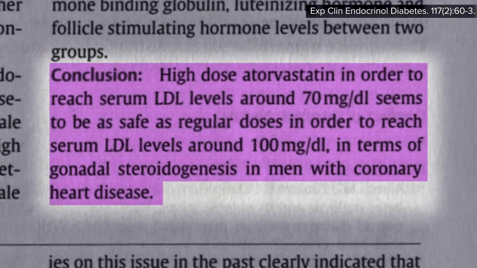 Cholesterol Lowering and Hormone Synthesis