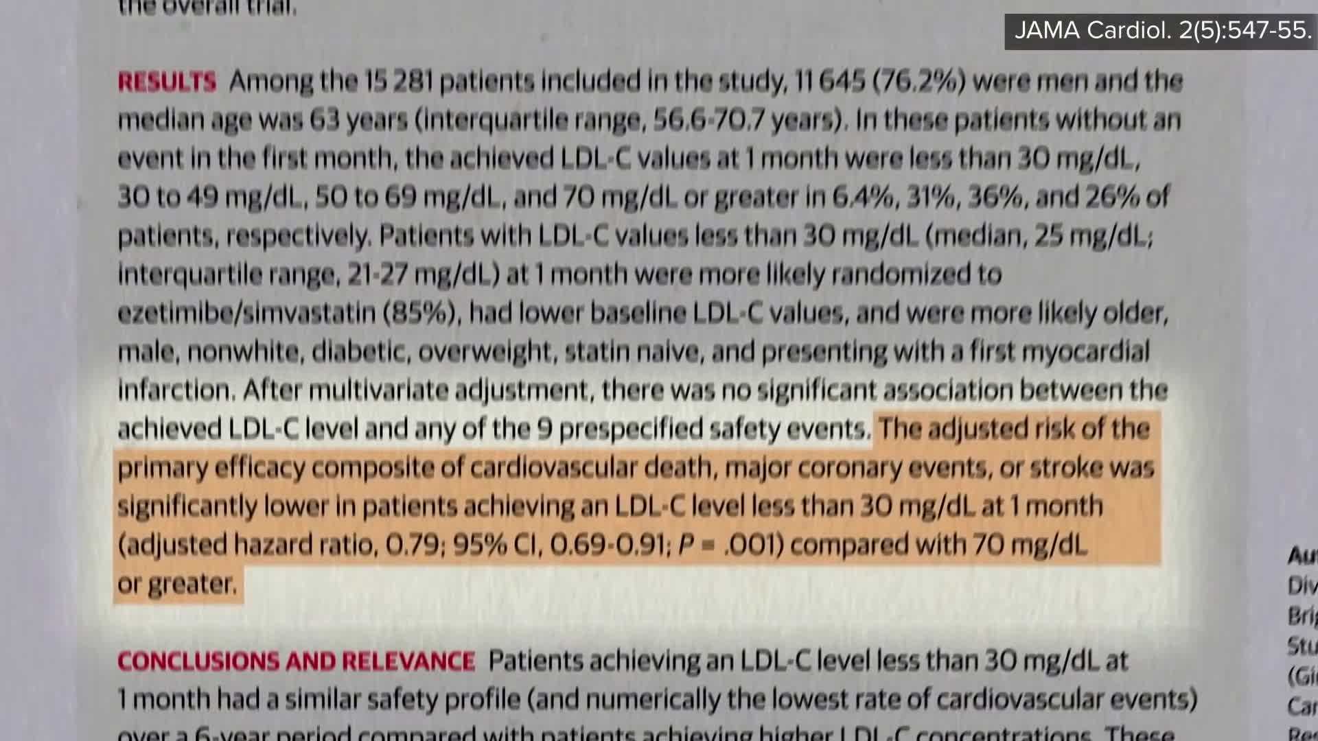 LDL Levels and Heart Attack Prevention