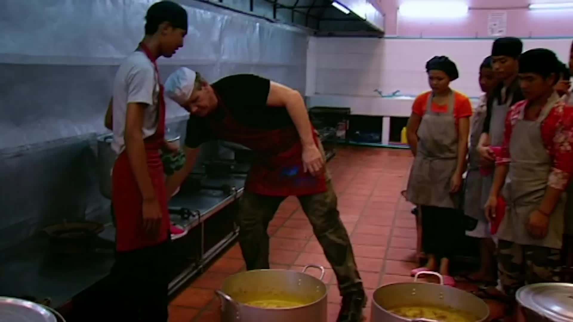 Taste testing the finished curry