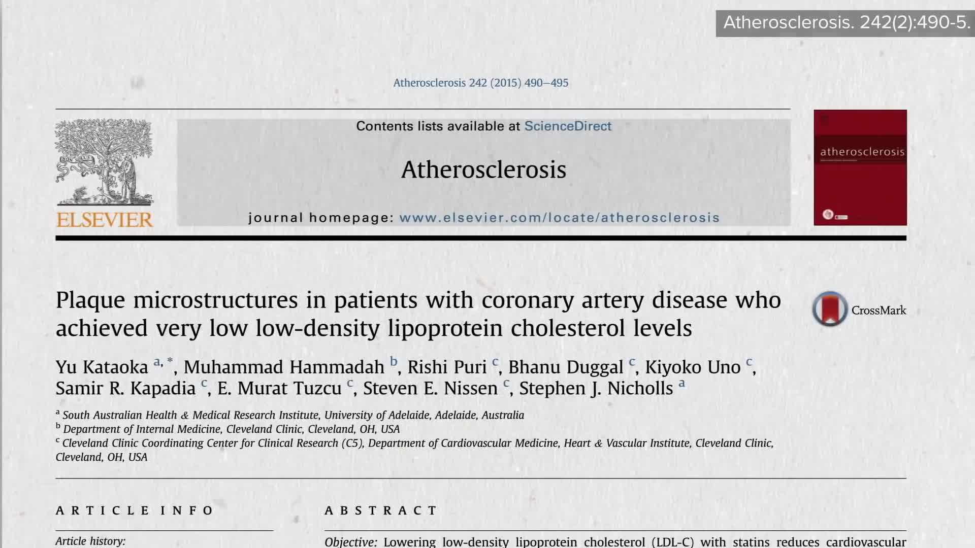 Stabilizing existing atherosclerotic plaques
