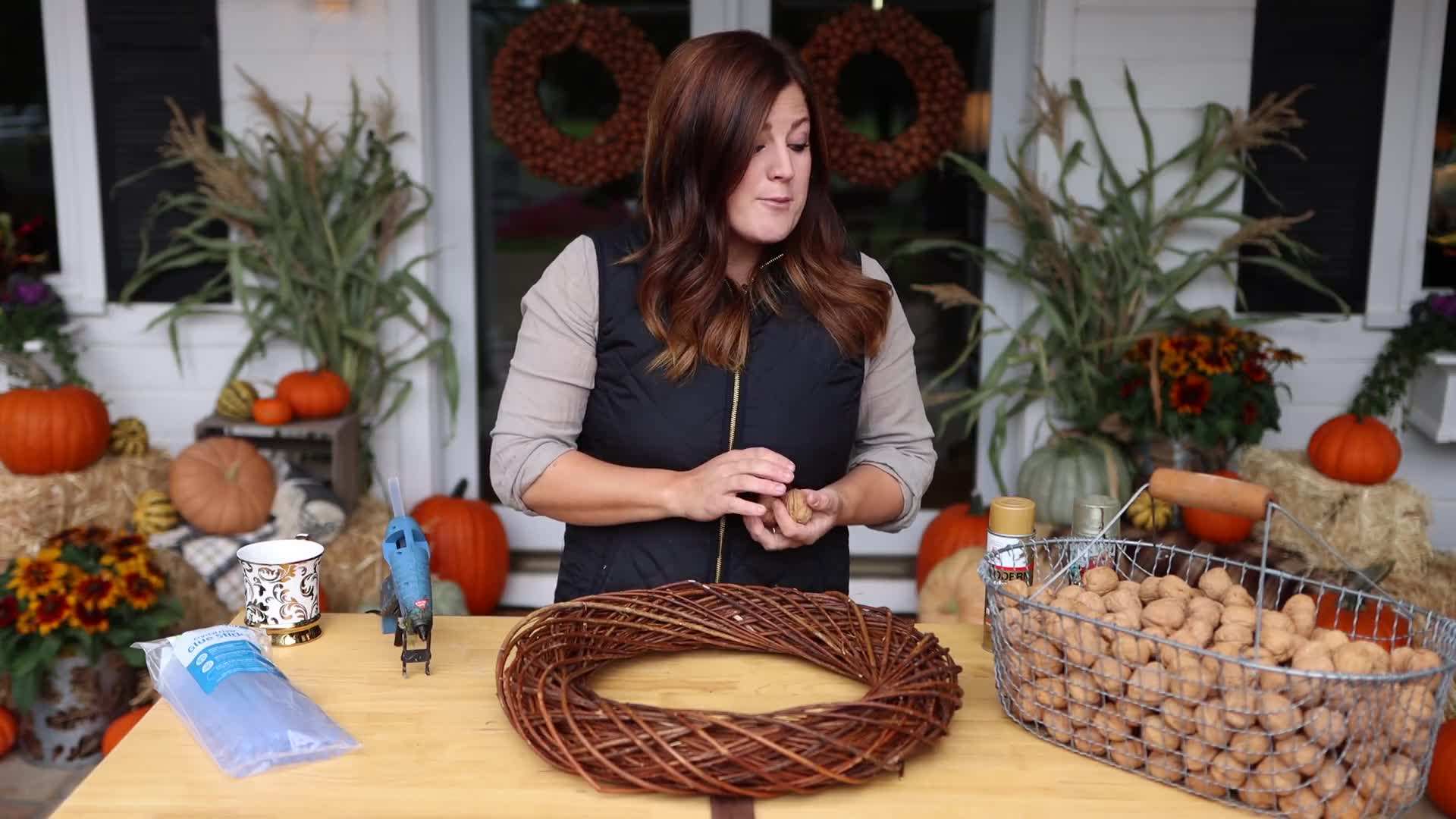 Gathering Materials for the Walnut Wreath