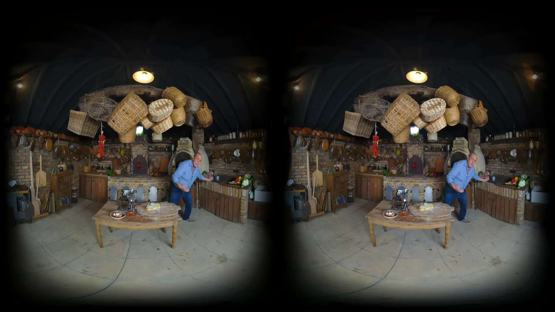 The pasta dough being rolled out to perfection