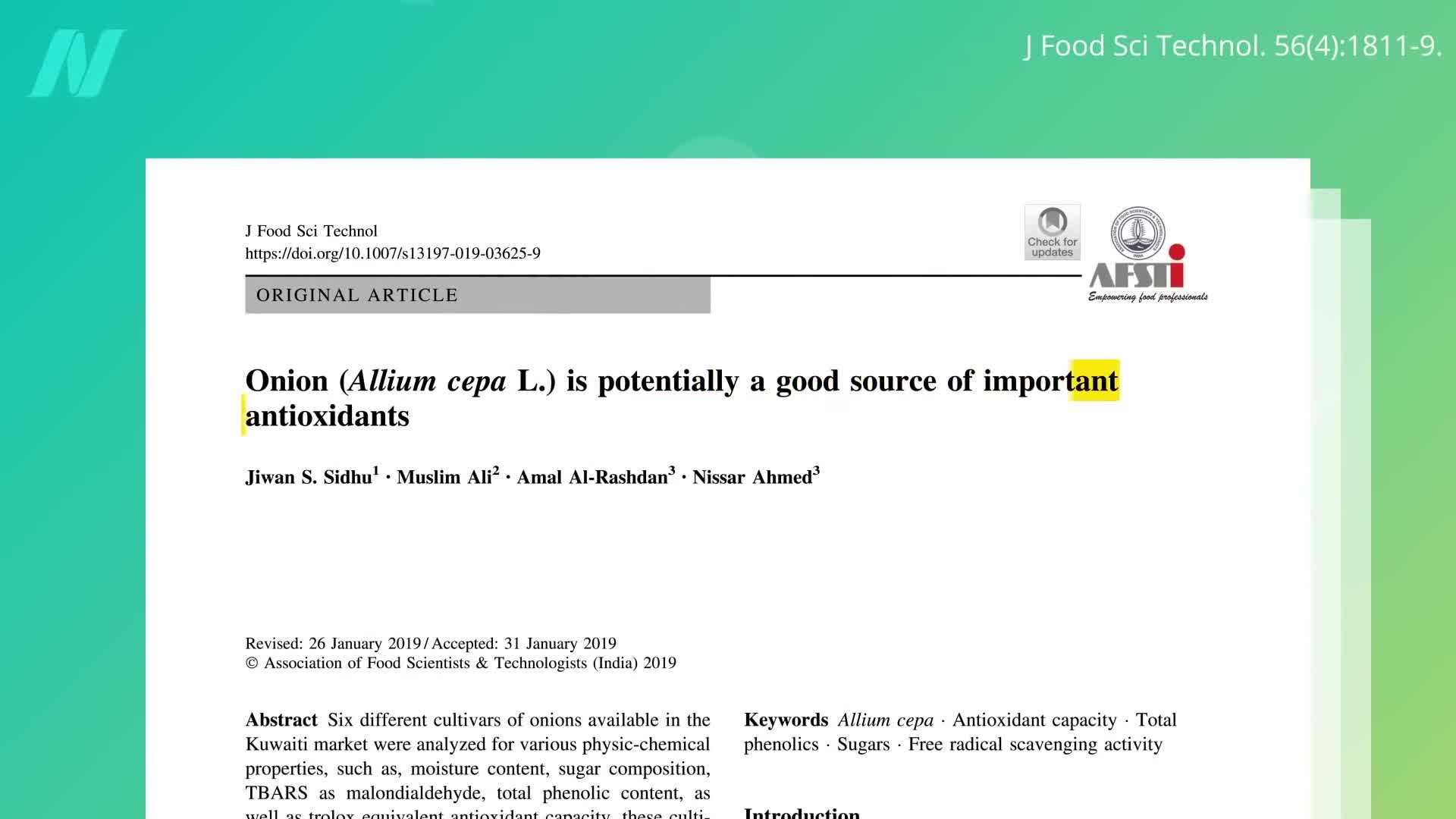 Comparing Antioxidant Levels in Different Onion Varieties
